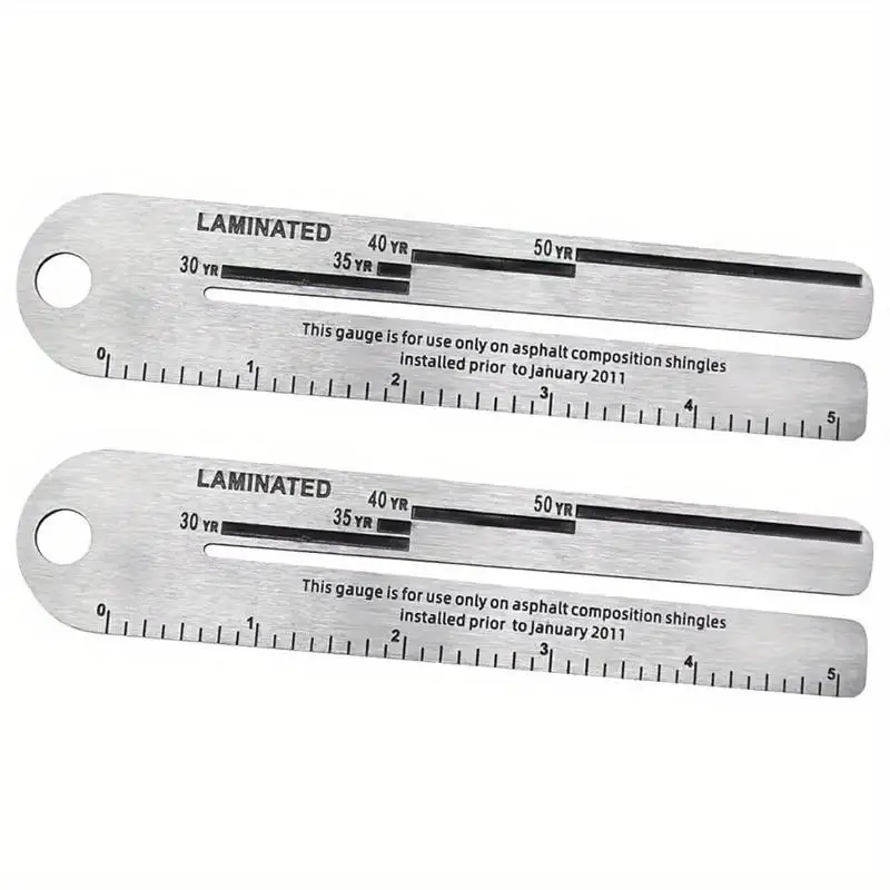 1Pc Stainless Steel Fiberglass Shingle Gauge 5 Inch 3 Inch Ribbon Plate Measuring Ruler Genuine