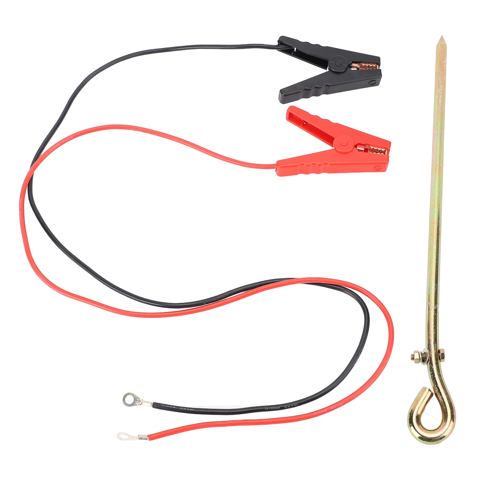 Cavo per recinzione elettrica Asta di messa a terra Cavo per caricatore per recinzione elettrica solare con clip a coccodrillo per recinzione elettrica del generatore