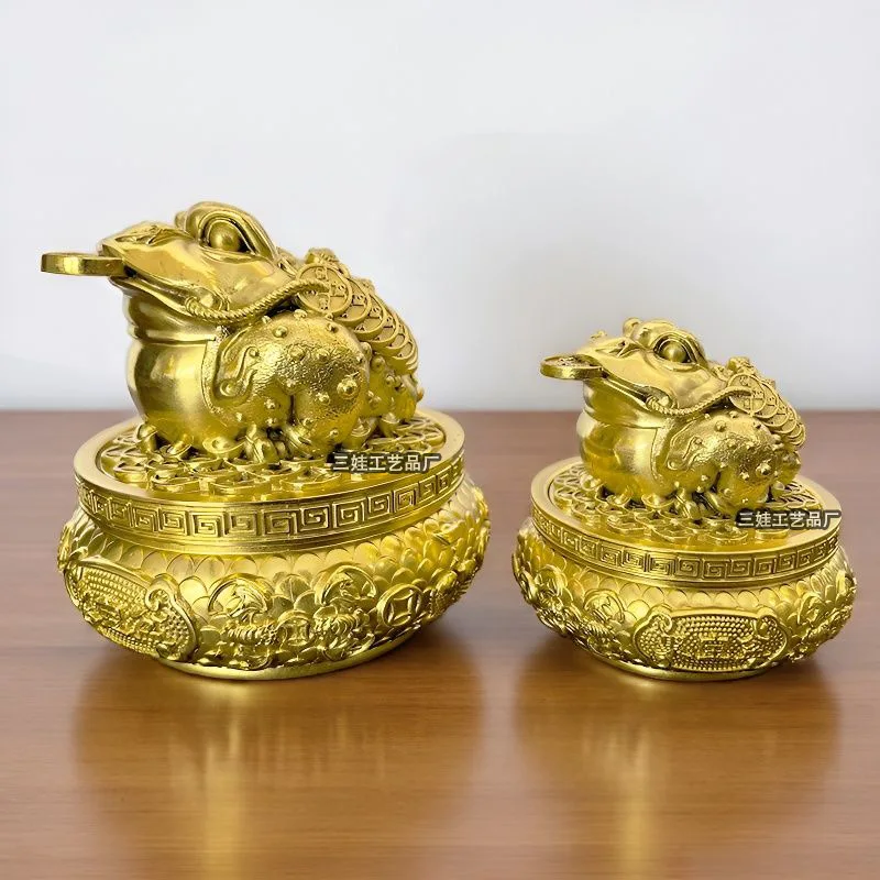 Brass Ornament, - Toad, Three-Legged Golden Cicada, Shop Opening Gift, Handicraft