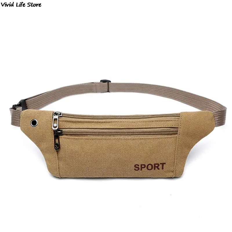 1PC Canvas Fanny Waist Pack Male Waist Bags Belt Canvas Hip Bum Bag Pouch Casual Durable Fanny