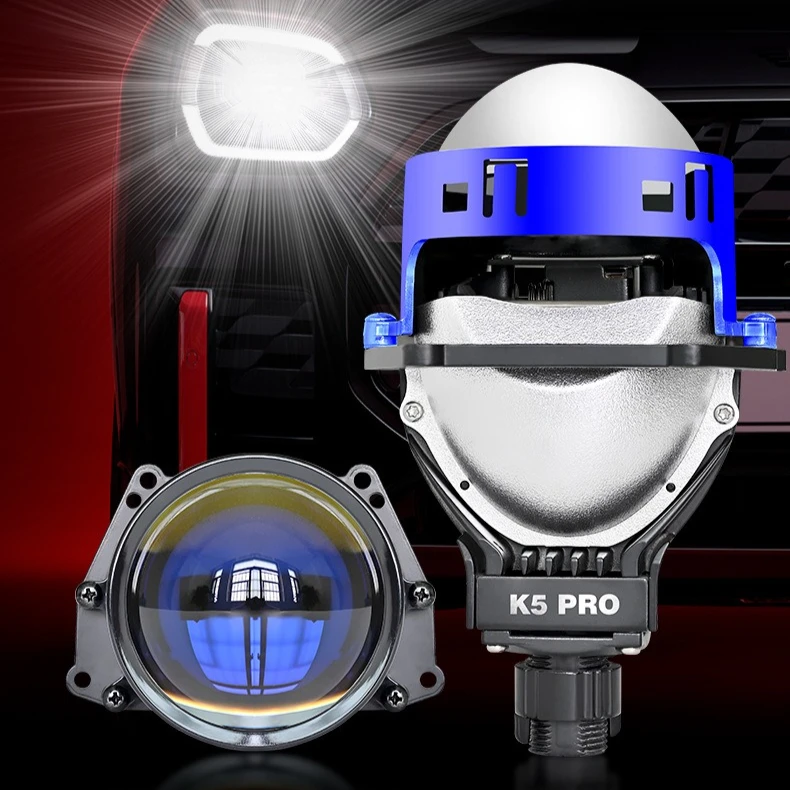 XTG K5PRO 3 Inch Bi LED Projector Headlights Halo Ring Laser 130W H4 H7 Hi Lo Beam Car Motorcycle Retrofit Kit 6000K LED Lens
