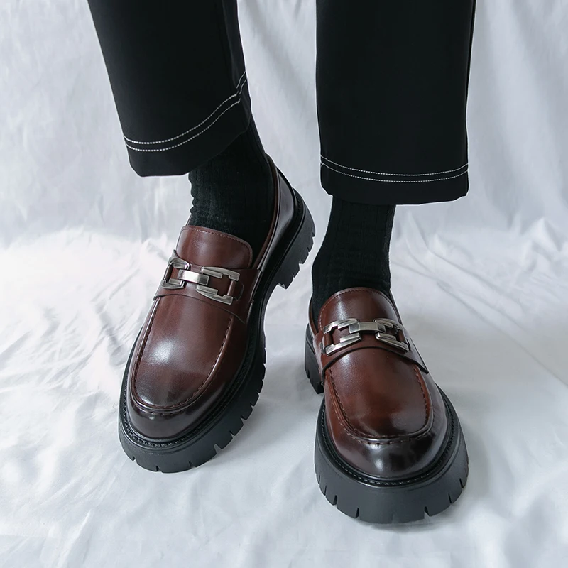 

Men Loafers PU Thick Sole Trendy Comfortable Classic Casual Men Shoes Sizes 38-46