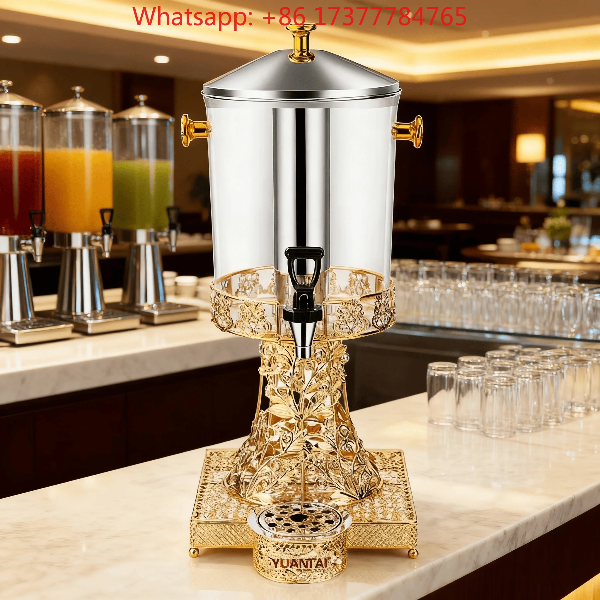 Business hotel 8L stainless steel self-service beverage juicer cold water dispenser