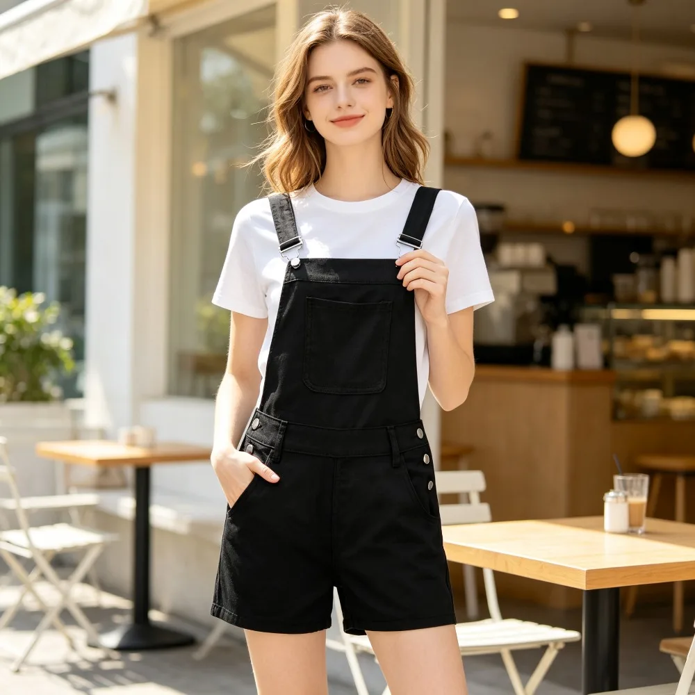 Women Denim Bib Overalls Autumn Winter New Suspender Pants Versatile Trousers For Campus Street Shopping Short Trip Daily Outfit
