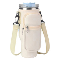 Water Bottle Carrier Bag with Phone Pocket for Stanley Cup 40 oz, Water Bottle Holder Adjustable Strap Stanley Cup Accessories