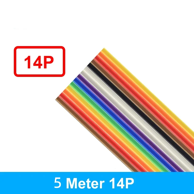 14P 5M 1.27mm DuPont Cable Rainbow Flat Line for DIY