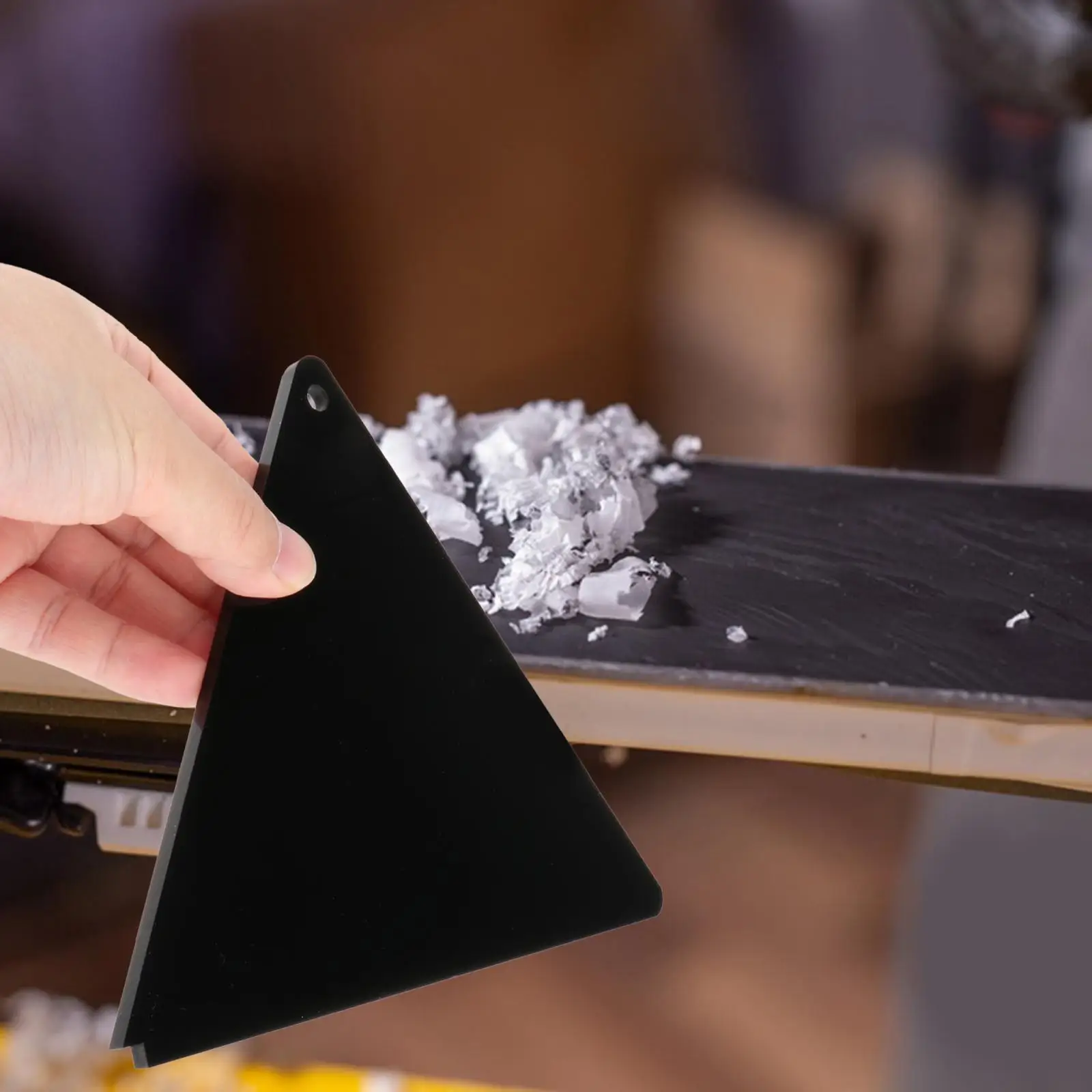 Snowboard Wax Scraper Triangle Black Wax Removal Board for Single and Double Board Snowboard Tuning Waxing Snowboarding Gear