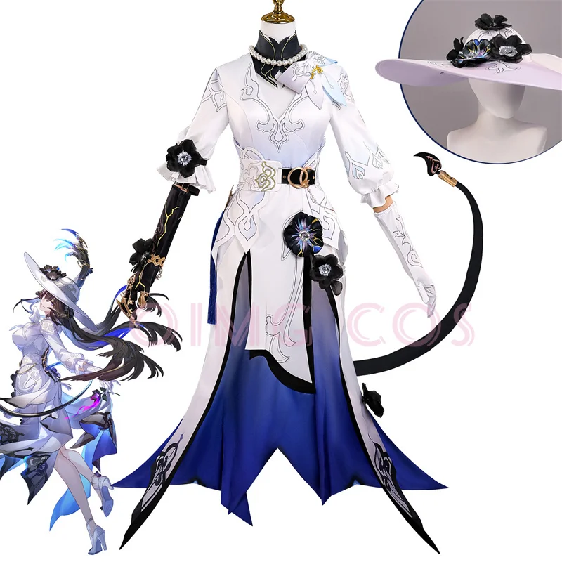 

Костюм для косплея Далии из Honkai Star Rail, карнавальная униформа для взрослых, парик, аниме-костюм для Хэллоуина, маскарадный костюм для женщин