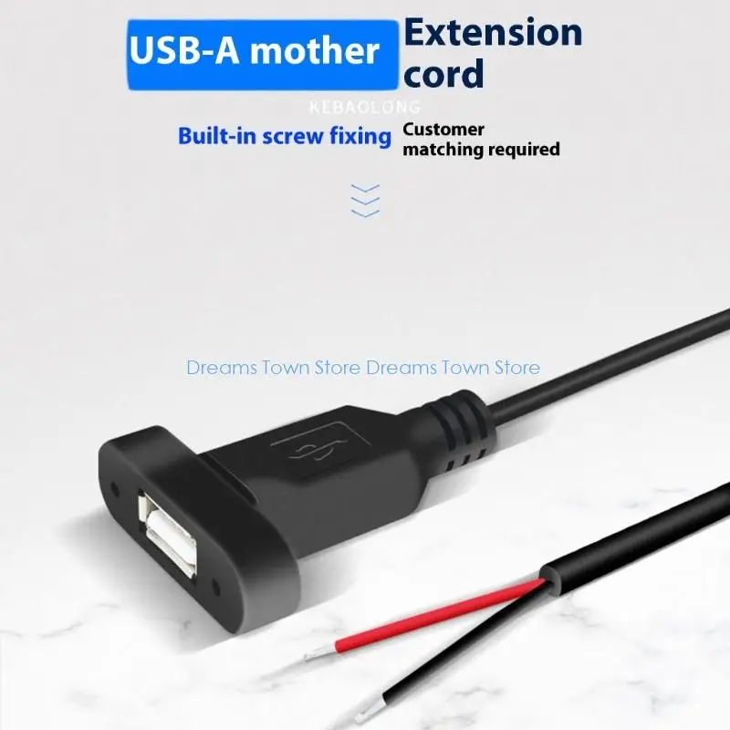 HX6A USB 2PIN Power Port Female Connector Socket Head Usb com parafuso