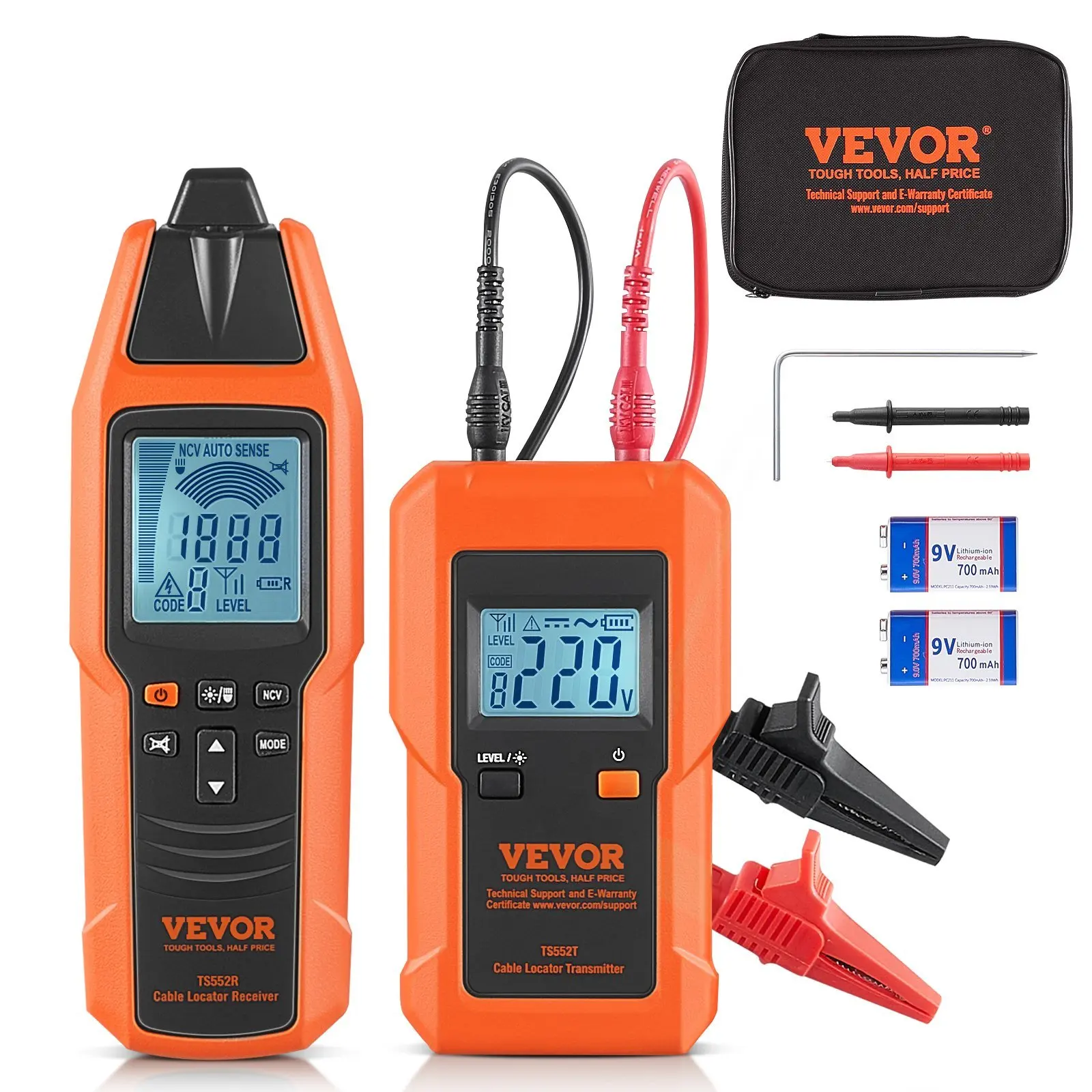 Underground Cable Locator, 3 FT Max. Detection Depth, 12 to 600V (NVC) Wire Tracer Break Detector Finder, 6561 FT Max.Dete