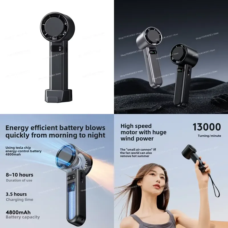 冷凍超高速ハンドヘルドファン、ポータブル、ポータブル小型電動ファン、無段階速度調整可能