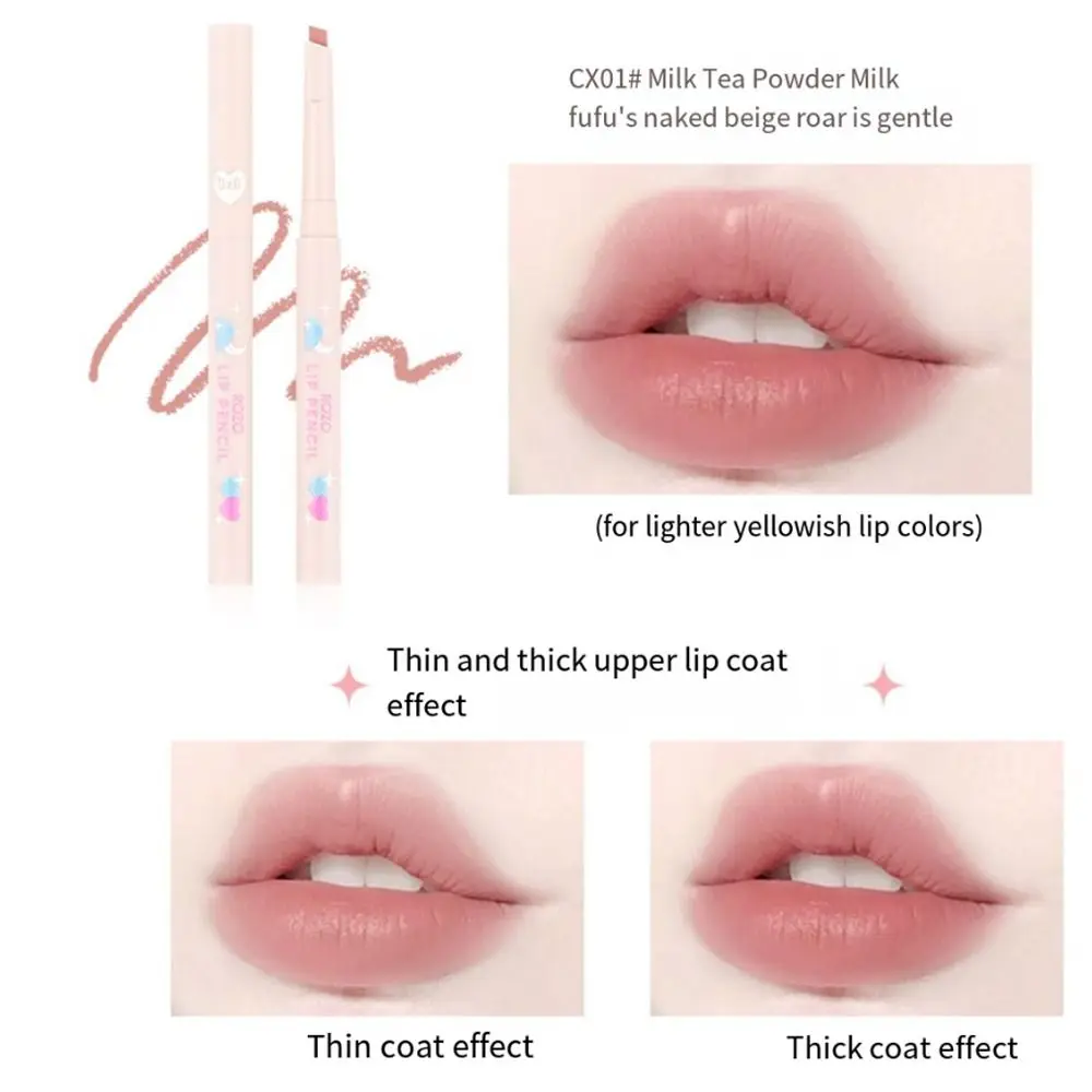 Sweet 3 Colors Matte Lip Liner Waterproof Non-stick Cup Lipstick Pen Velvet Lipliner Long Lasting Nude Pink Lip Tint Beauty