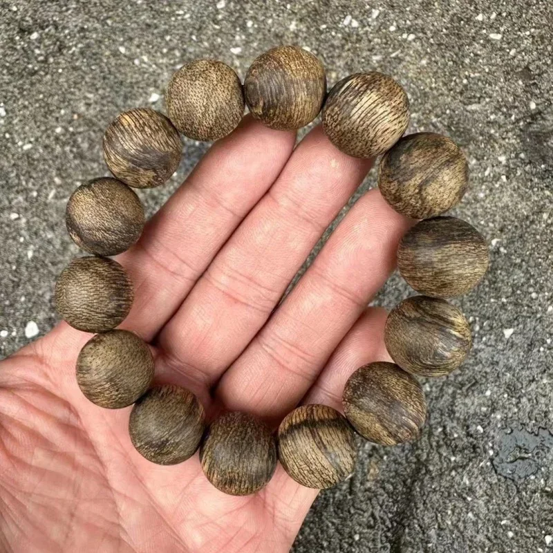 Tarakan Tiger Stripes Agarwood Natural Wild 1.6 Submerged Type Older Material Made Prayer Beads Men's Bracelet Female R