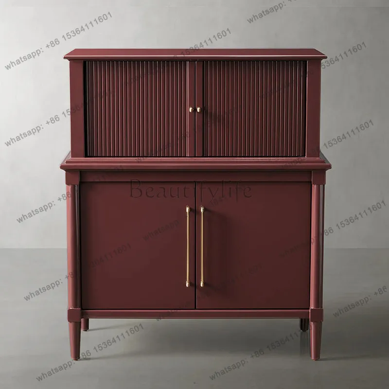 PG French vintage solid wood wine cabinet villa multifunctional storage American designer style storage cabinet