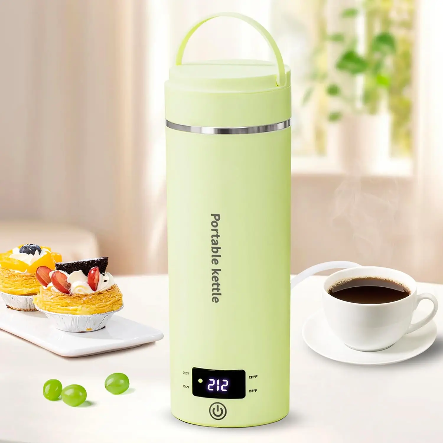 

Travel Electric Kettle Portable Mini Kettle,Small Hot Water Boiler with 4 Temperature Settings,304 Stainless Steel