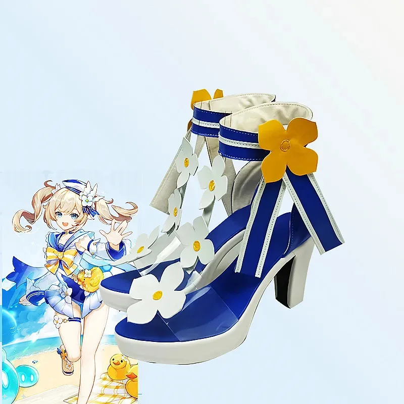 新しいゲームアニメ原神インパクト夏合成バーバラコスプレサンダルサイズ革ロールプレイ靴
