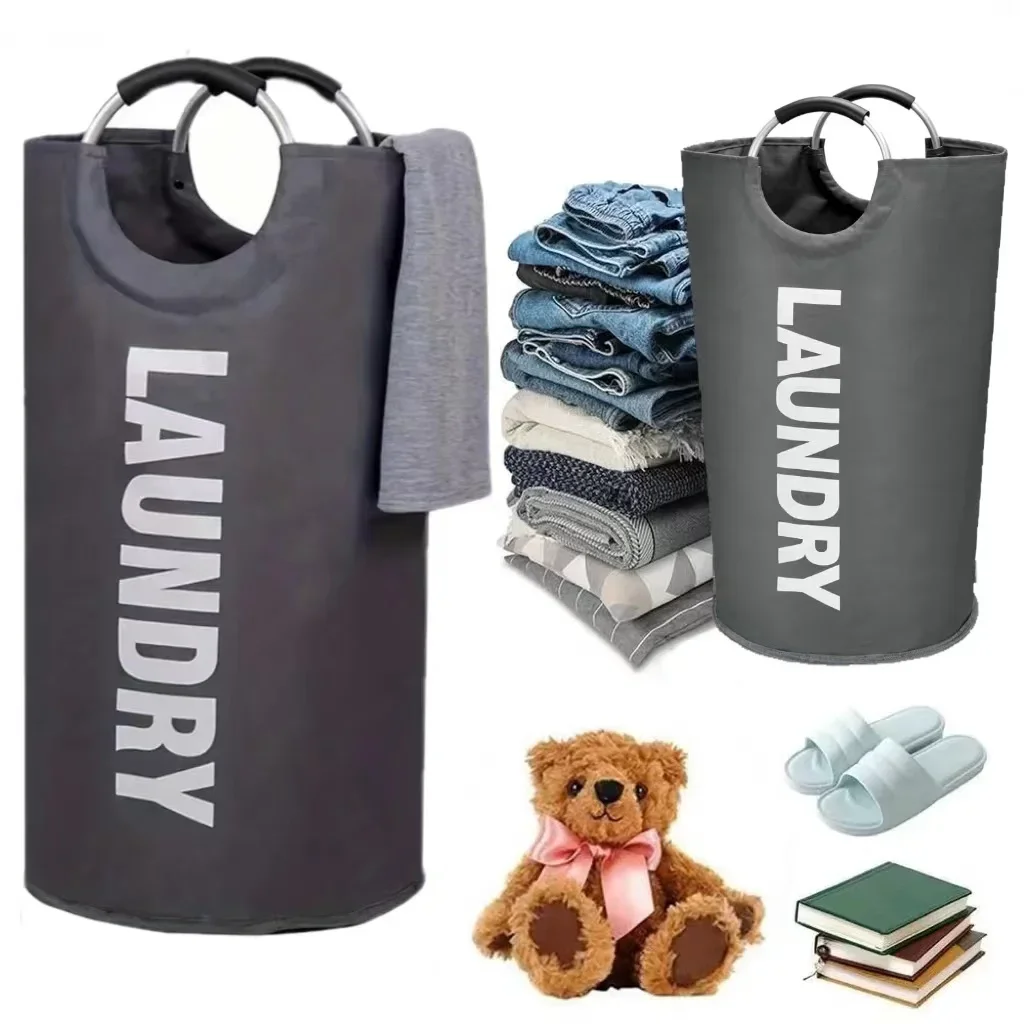 Foldable Laundry Basket Large-capacity Oxford Fabric Storage Bag with Handle Household Dirty Clothes Storage Bag for Balcony