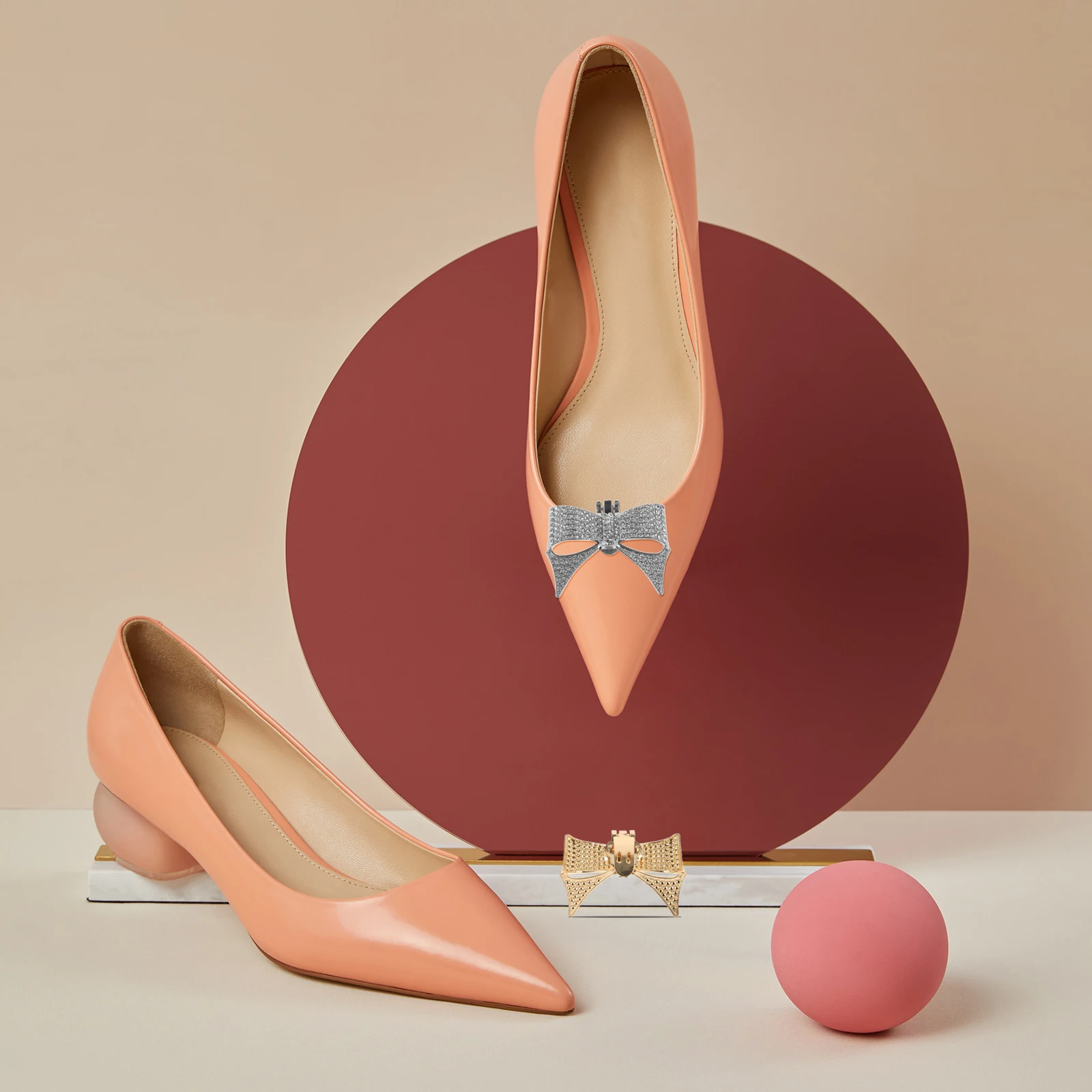 

4pcs High Heel Clips Accessories Bowknot Sparkling Rhinestones Detachable Buckles For Wedding Bridal Evening Party Women Dress