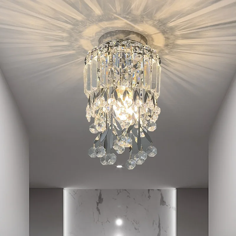 

French Light Luxury Crystal Ceiling Light for Hallway Corridor Entryway Staircase Balcony Home Decor Led Lights Ceiling Light