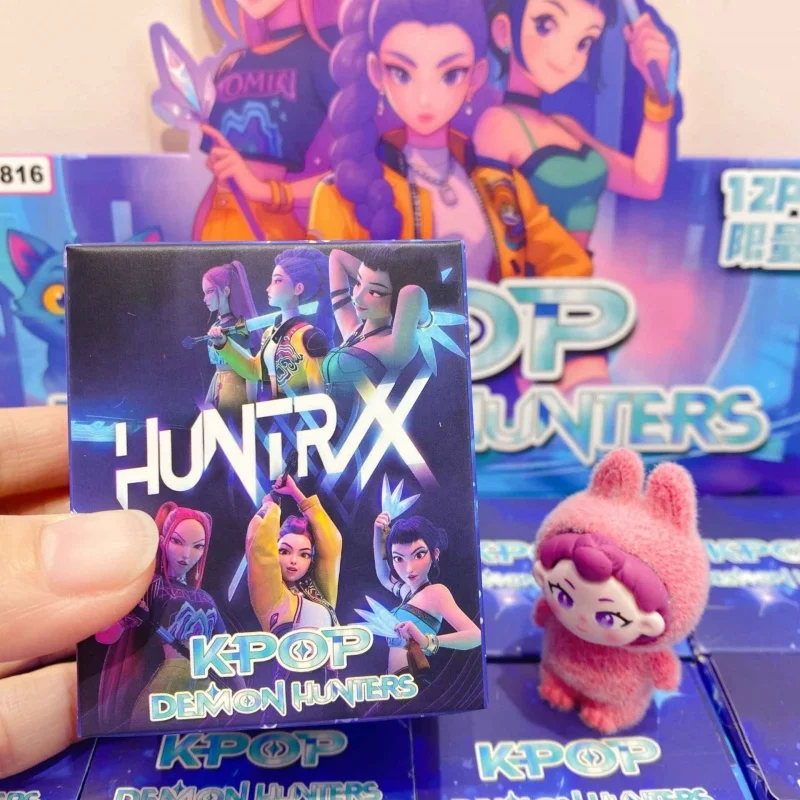 Anime KPop Devil Hunter Flocking Figure Doll Blind Box Kawaii Desktop Figurine Decor Mystery Boxs Figures Toy Kid Christmas Gift
