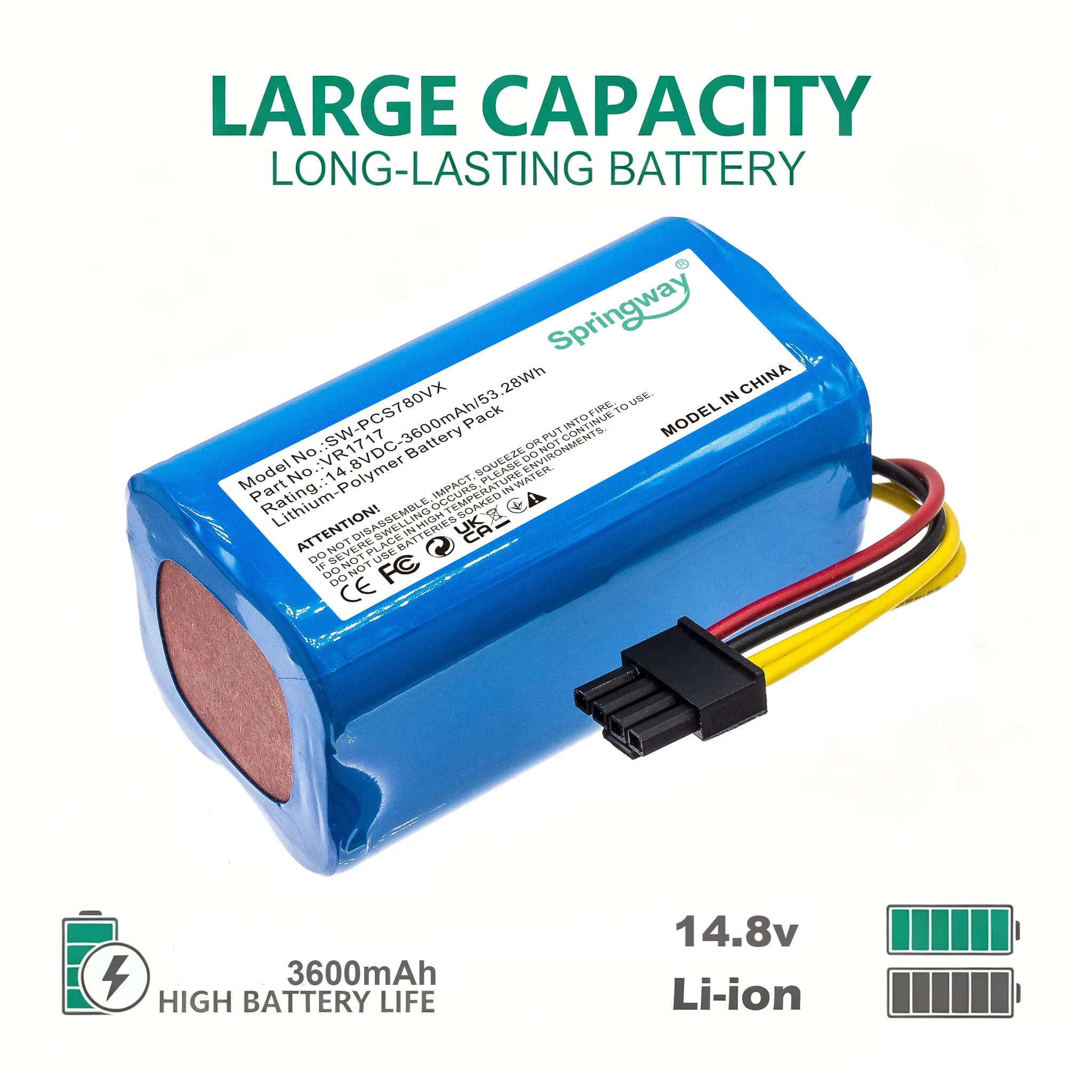 3600mAh Replacement Battery VR1717 For Proscenic Cocoa Smart 780T 790T Summer P1s P2s P3 SUZUKA KAKA P2 Robot Vacuum Cleaner