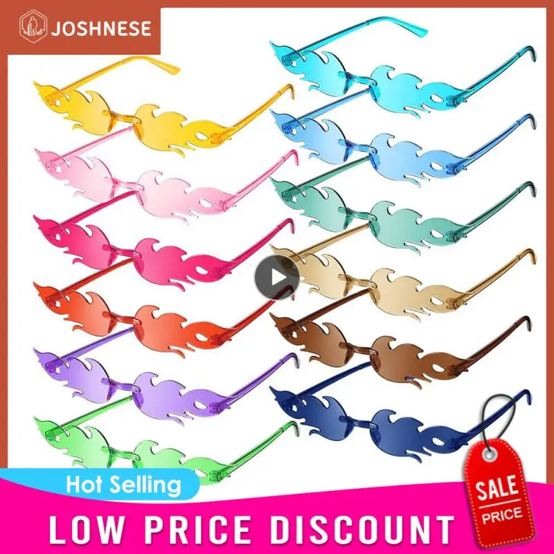 NEW Fshion Fire Flame Sunglasses for Women Trendy Rimless Sunglasses Novelty PC Frame UV400 Sun Glasses Party Cosplay Eyewear