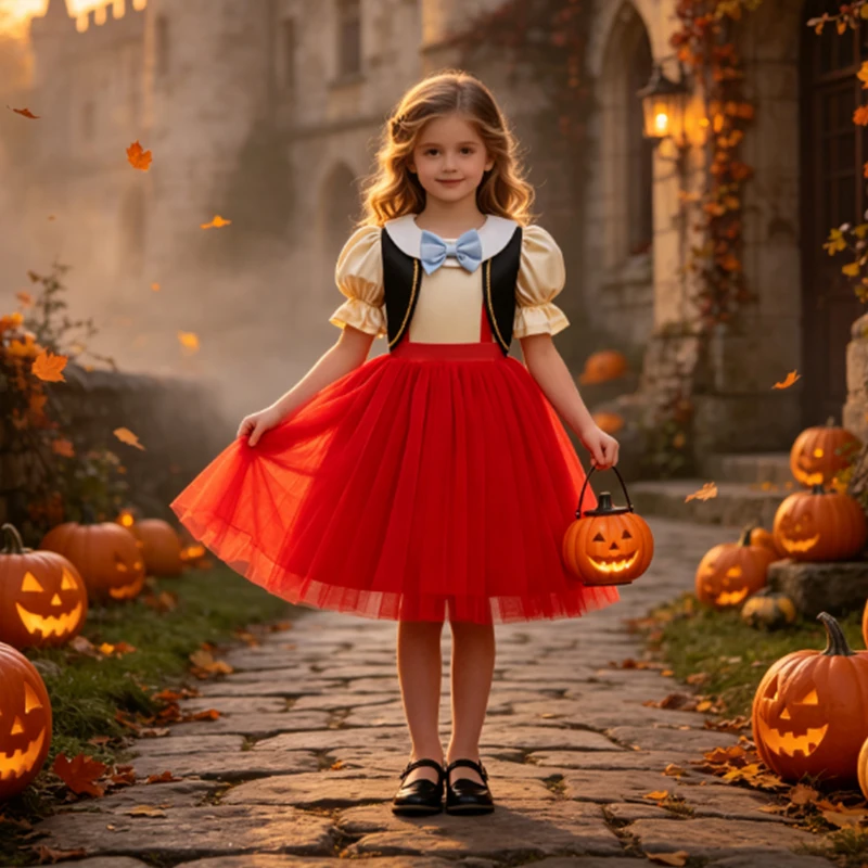 Puppenkleid Mädchen Puppenkostüm für Kinder Märchenfigur Outfit Halloween Kostüme Geburtstagsfeier 3-10 Jahre