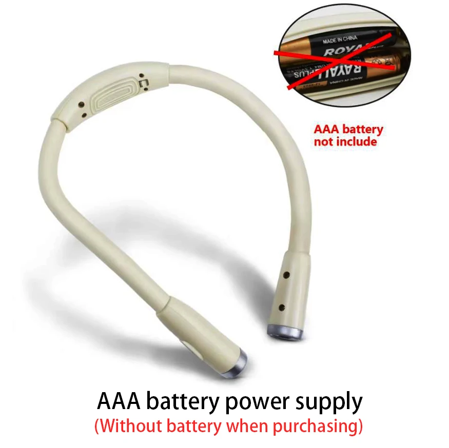 LED Neck Hanging Reading Light USB Rechargeable / AAA Eye Protection Book Light for Night Reading Running Knitting Maintenance