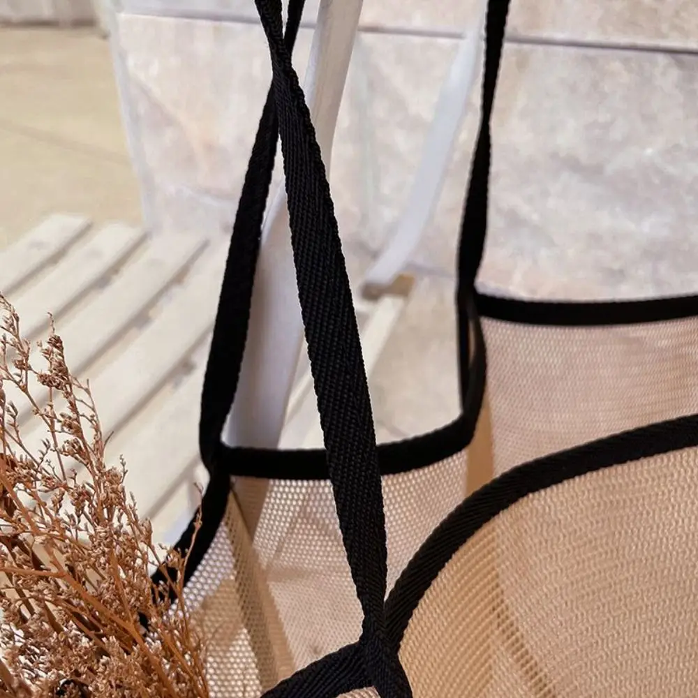Casual Hollow Out Mesh Handbag Large Capacity Lightweight Shoulder Bag Totes Bags Women Men