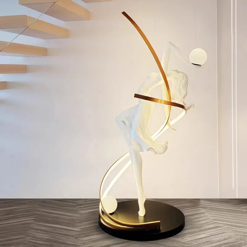 YFY Art Sculpture Hotel Clubhouse Gallery Lobby Exhibition Hall Creative Portrait Girl Dancing Ornament