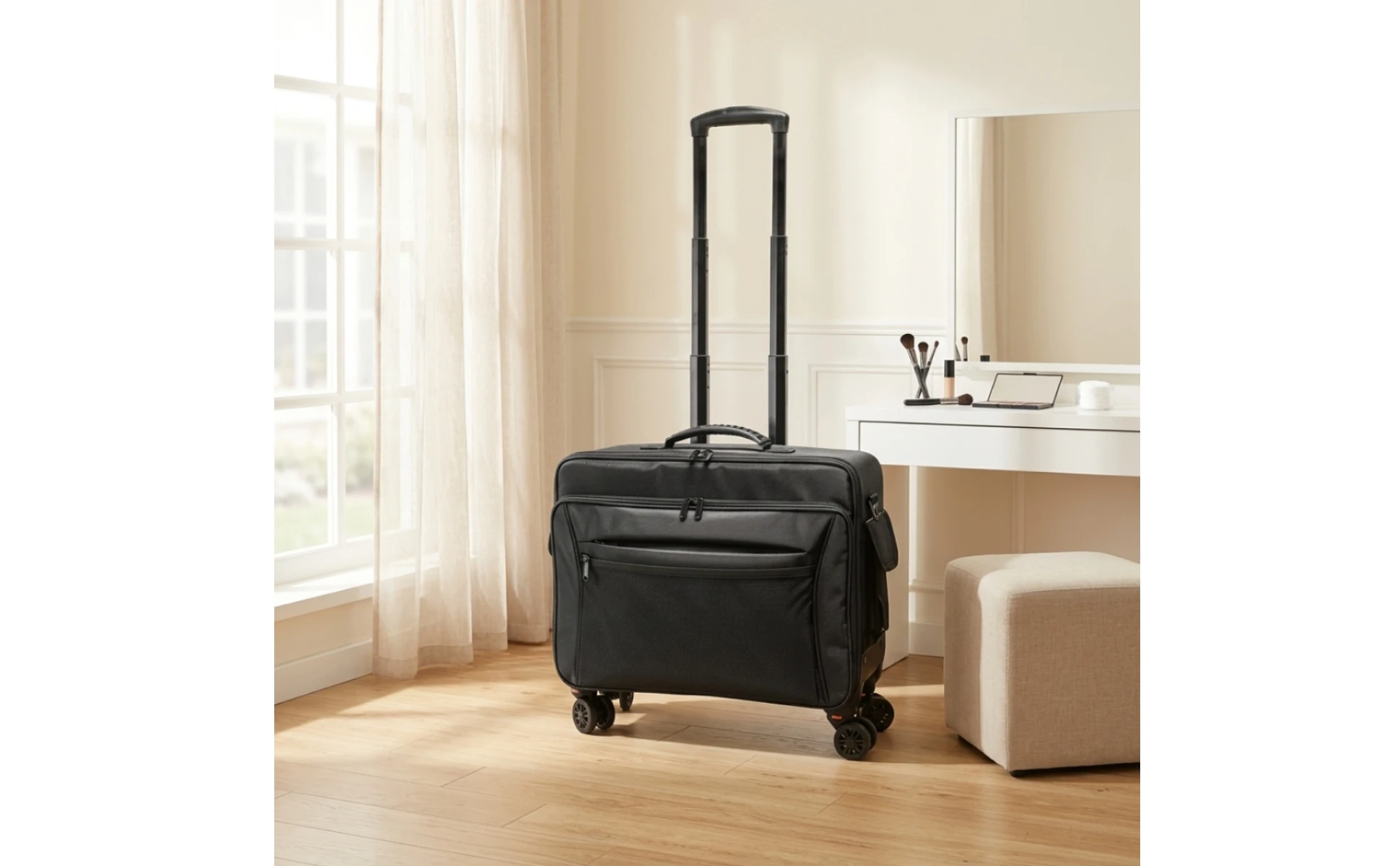 Rolling Makeup Case Hard-Sided Makeup Case with Wheels Cosmetic Trolley with Wheels Retractable Sturdy for Beauticians Rolling Makeup Case Hard-Sided Makeup Case with Wheels Cosmetic Trolley with Wheels Retractable Sturdy for Beauticians