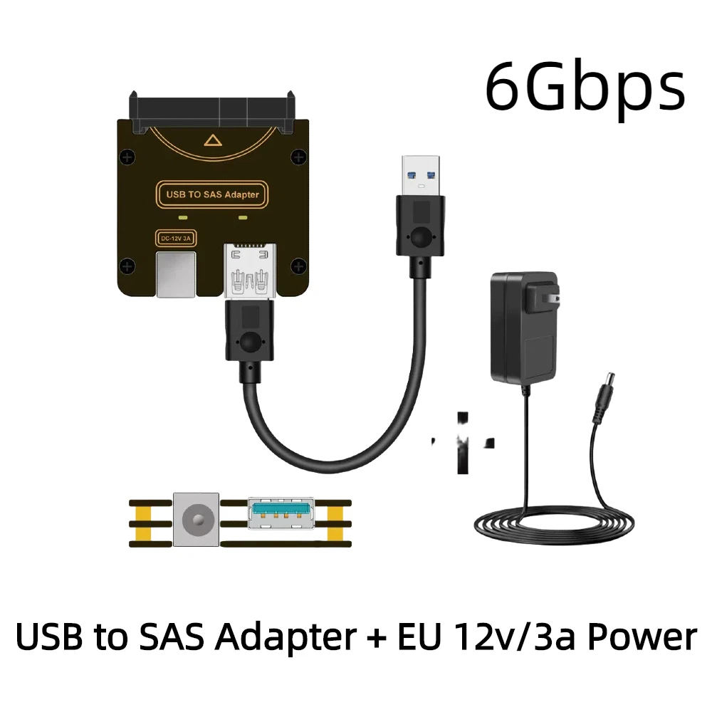 TISHRIC SAS 29ピン SFF-8482 - USB 3.0 アダプター ハードディスク