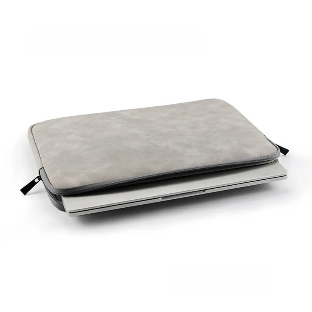 ポータブルソリッドカラーラップトップスリーブバッグジッパーPUレザーラップトップケース11インチ耐衝撃ノートブックポーチノートブックストレージ