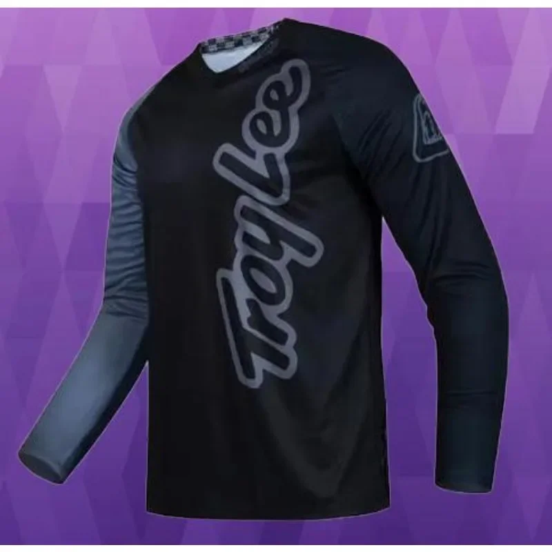 2024 Men's Fashionable Loose V-Neck Long Sleeved Cycling Suit  Comfortable And Breathable Long Sleeved T-Shirt  Sports Y2K Top