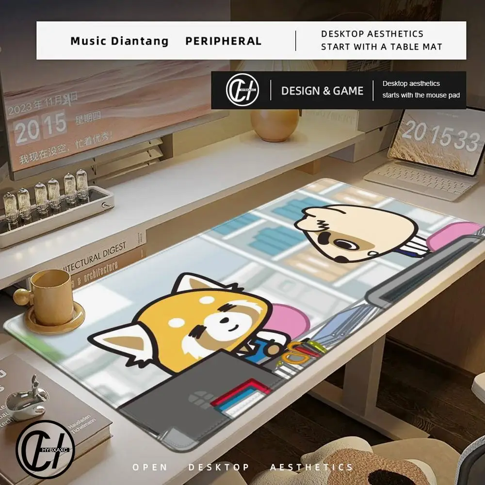 

Cartoon animation a-aggretsuko Mouse Pad Cute HD Desk Pad Extended Gaming Keyboard Mats Large 90x40cm XXL Gamer Mousepad