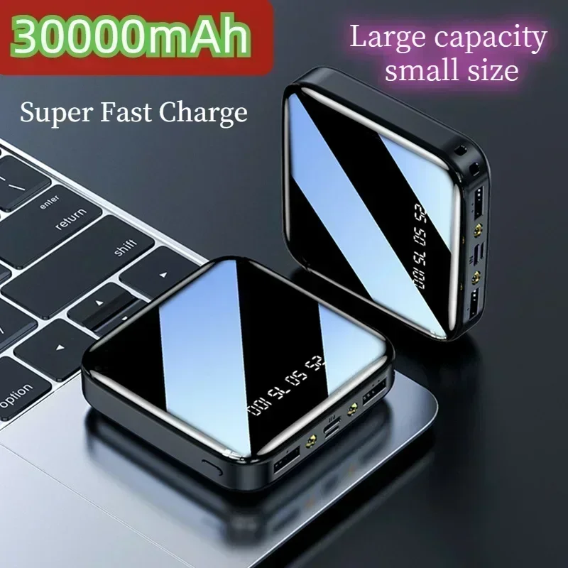 SU Mini Power Bank 30000mAh Portable Super Fast Charger External Battery Pack For iPhone Xiaomi Samsung Poverbank Digital Displa