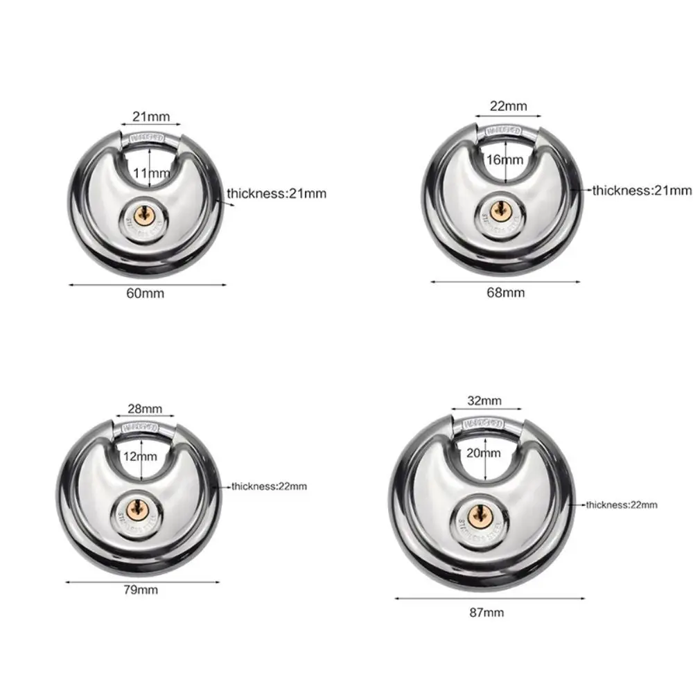 قفل فطيرة مستدير من الفولاذ المقاوم للصدأ متين مقاوم للماء وقفل دائري عالي التحمل وخزانة تخزين مقاومة للصدأ #6