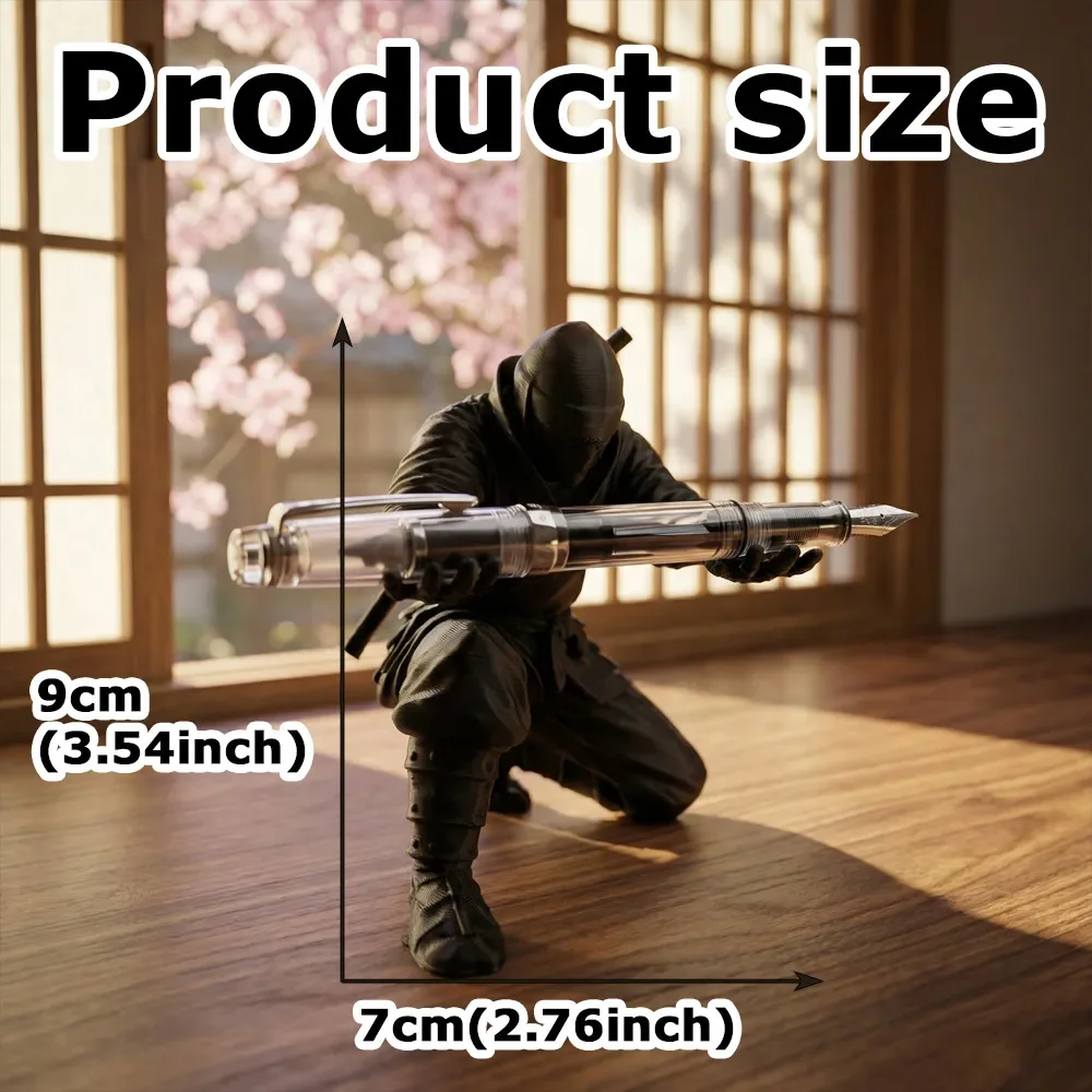 Funny 3D Printed Ninja Pen Holder Personalized Desktop Decor Stationery Storage Ornament Model for Home Office Desk Gift