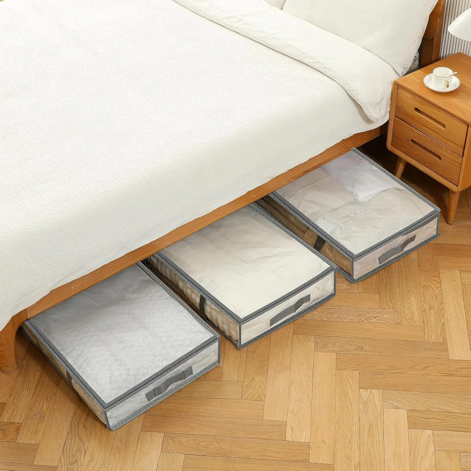 Underbed Storage Containers Bins Humid-Proof Plastic Bedroom Closet Organizers Under the Bed Blanket Clothes Toys Storage Bag