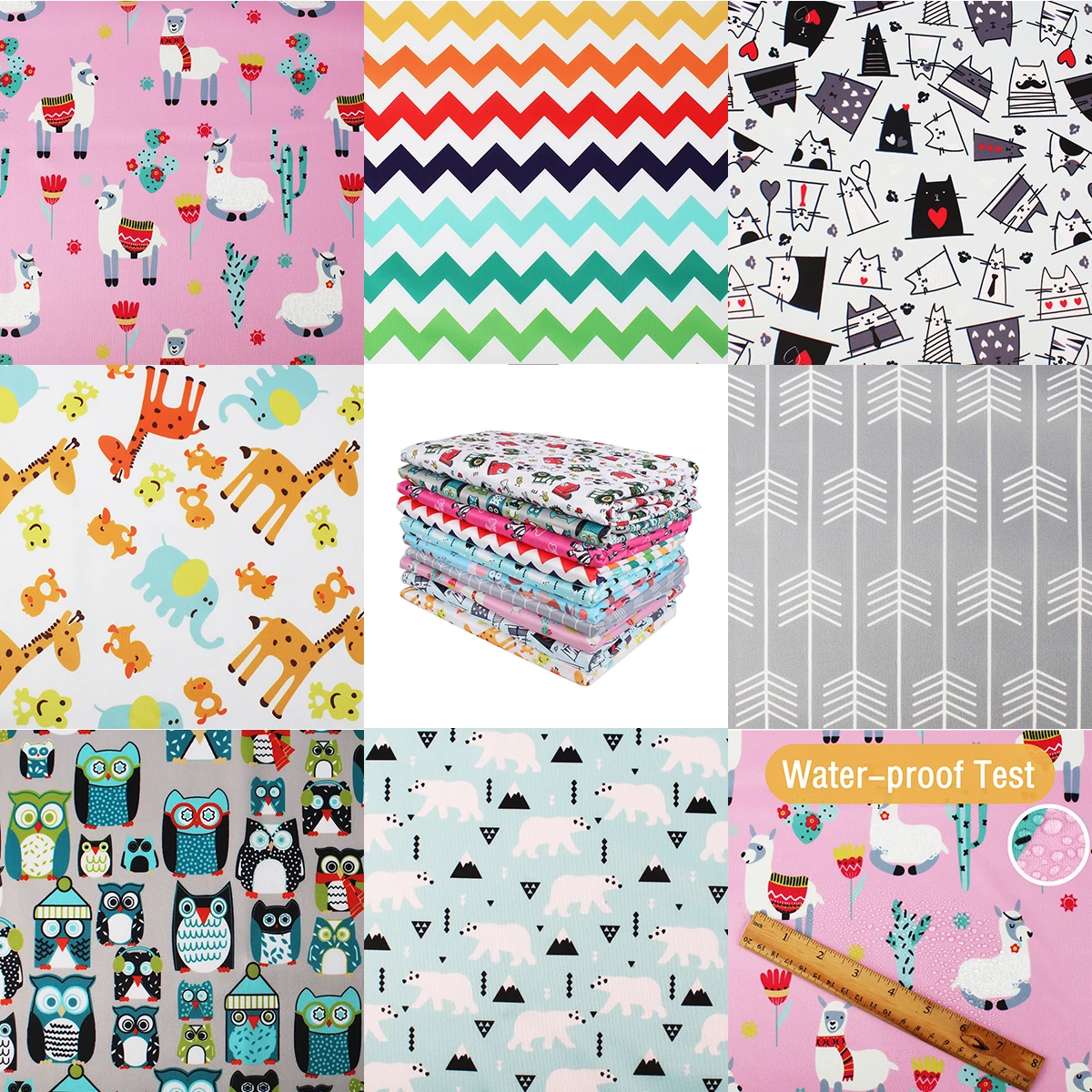 150x50cm Polyester Printed Solid Fabric Baby Cloth Diaper Wet Bag BPA Free Waterproof Fabric PUL For Baby Nack Bag