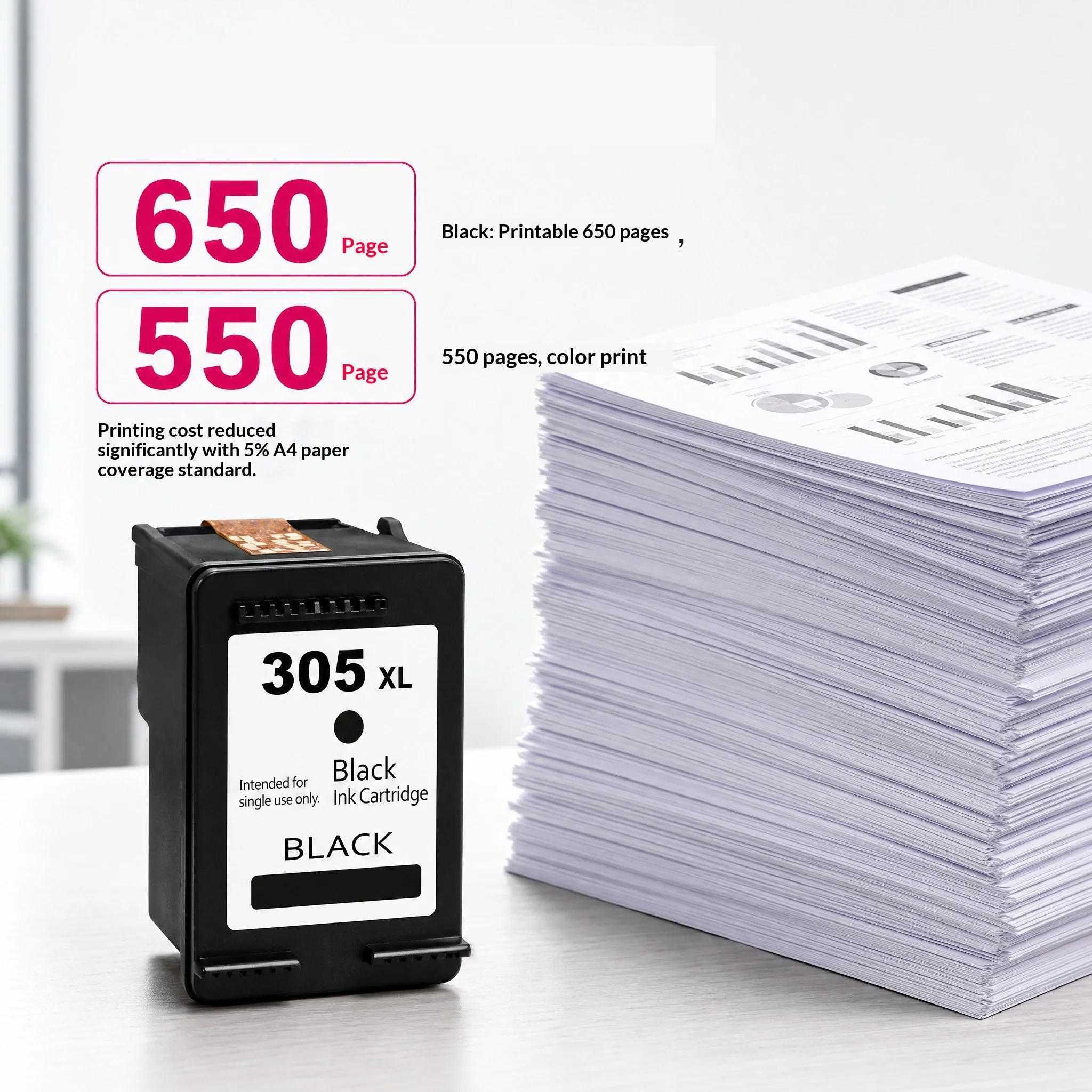 305XL Replacement for Ink Cartridge Black and Color  compatible 305XL 305 305 XL Combo Pack for Deskjet 2710 2720 DeskJet printe