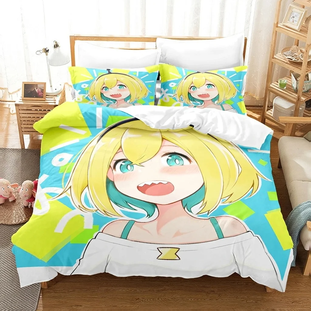 3d-print-cool-pikamee-fan-merch-duvet-cover-pillowcases-stylish-anime-character-design-bed-set-for-vtuber-lovers-collection