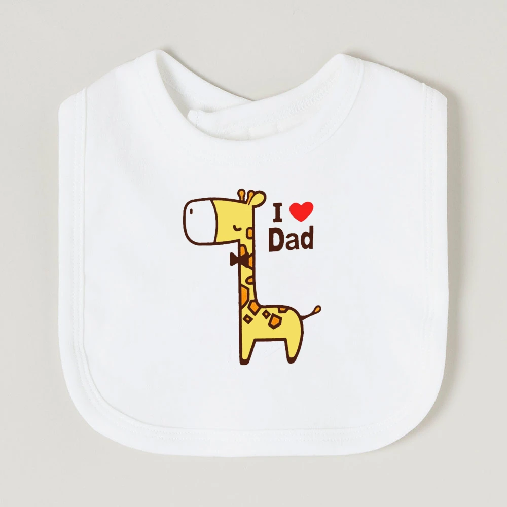 Comfort Soft Cotton Newborn Burp Cloths I Love Dad Letter Print Inafnt Bibs Boy Girl Babys Saliva Towel Best Present To Baby
