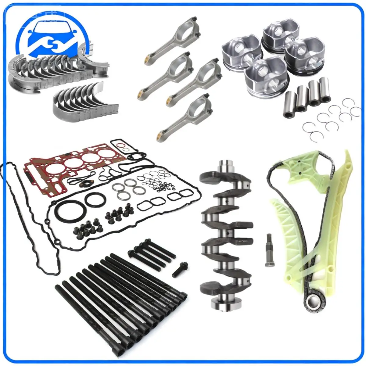 DPGKITS Pistons Ring Engine Overhaul Rebuild Kit Crankshaft Con Rods N20B20 For BMW 125i 220i 228i 320i 328i 420i 428i 520i 2.0L