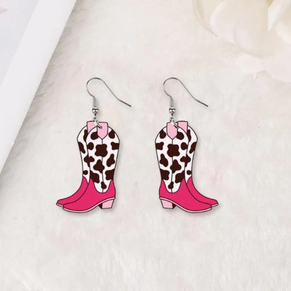 Wooden Earrings for Women Wooden Cowgirl Earrings Set Lightweight Western Dangle Earrings Funny Cowboy Hat Boot for Women