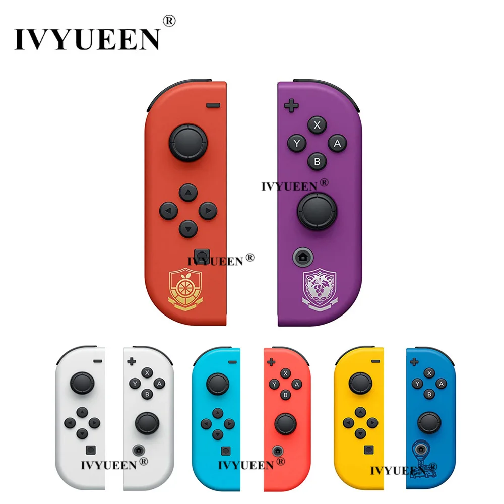 IVYUEEN-carcasa de repuesto para Nintendo Switch OLED Joy Con, carcasa blanca Con botón SR SL, azul, amarillo y violeta