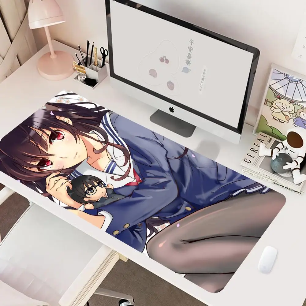 Saekano How To Raise A Boring Girlfriend Mouse Pad 90x40cm Mouse Pad Gaming XXL 800x400mm Home Popular HD Mousepad Keyboard Pad