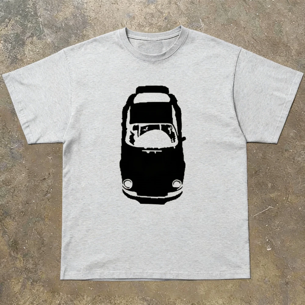 New West Coast Style Sports Car Modified Car Print High Quality Men's and Women's Crew Neck Plus Size Short Sleeve T-Shirts
