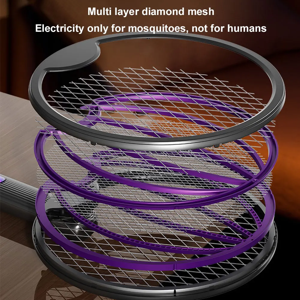 

Foldable Bug Zapper Racket Rechargeable Mosquito Swatter Fly Killer and Mosquito Trap Lamp for Home Indoor Outdoor