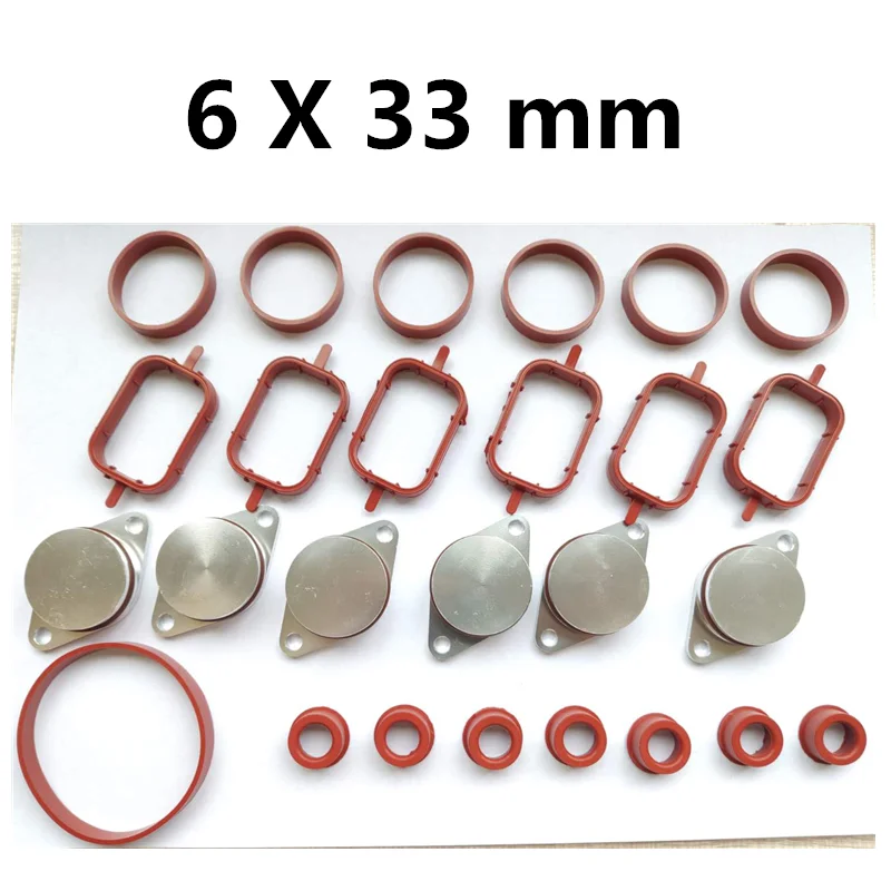 6X22/32MM For BMW M47 M57 Swirl Flaps Repair Delete Seal Kit With Intake Gaskets 11612246949 11617790198 11612245439 11612246945